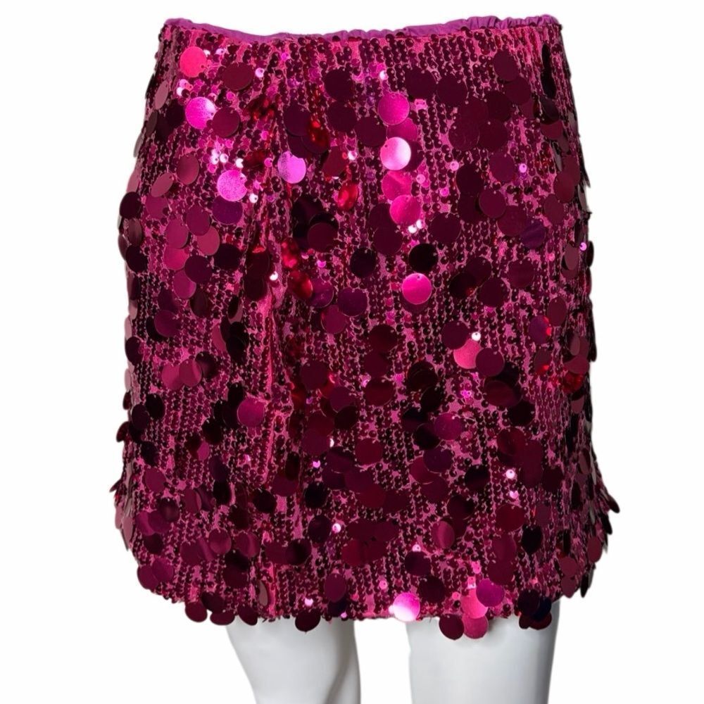 SHEIN Pink Sequin Mini Skirt Size Medium